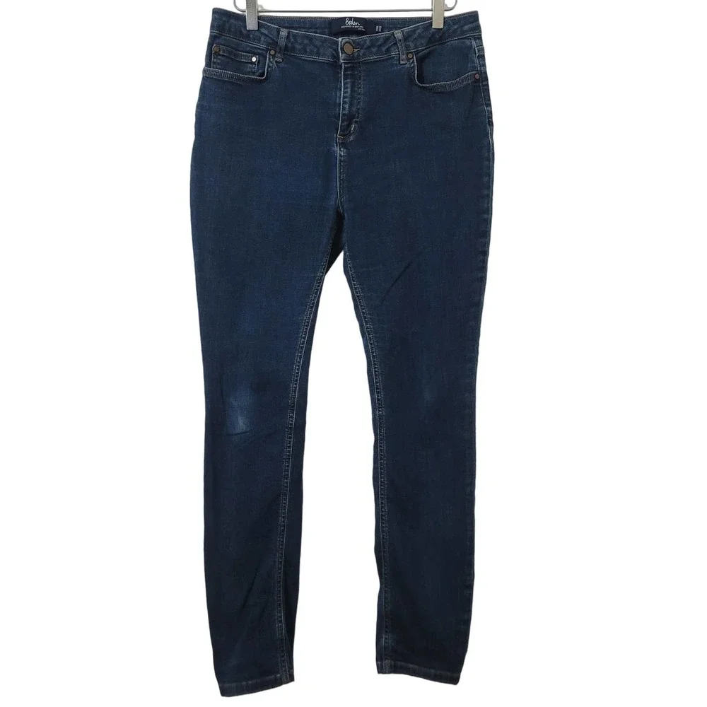Boden Soho Skinny Jeans Size 12R Blue Dark Wash High Rise